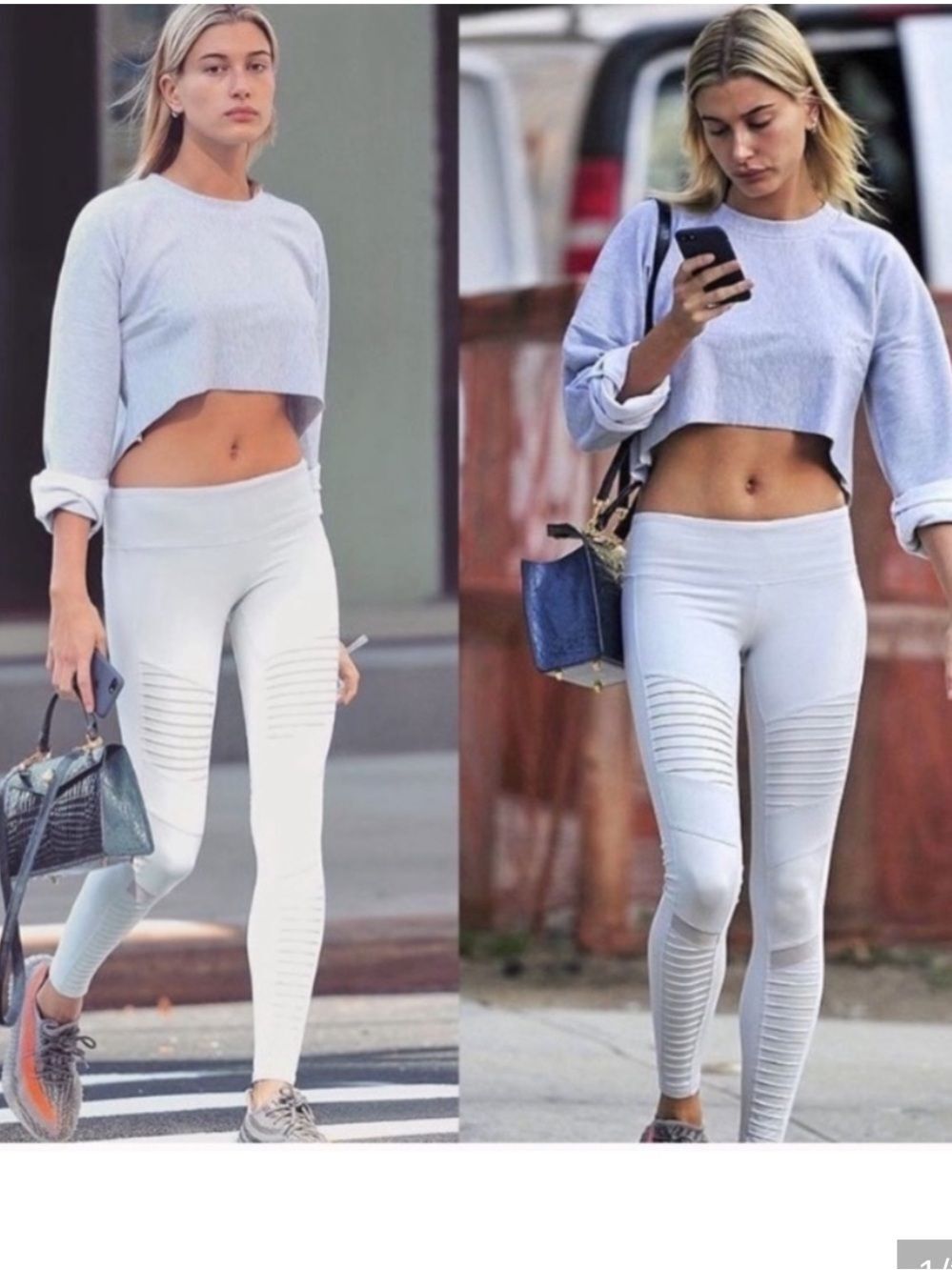 ALO Yoga Moto Legging White Glossy Womens Medium